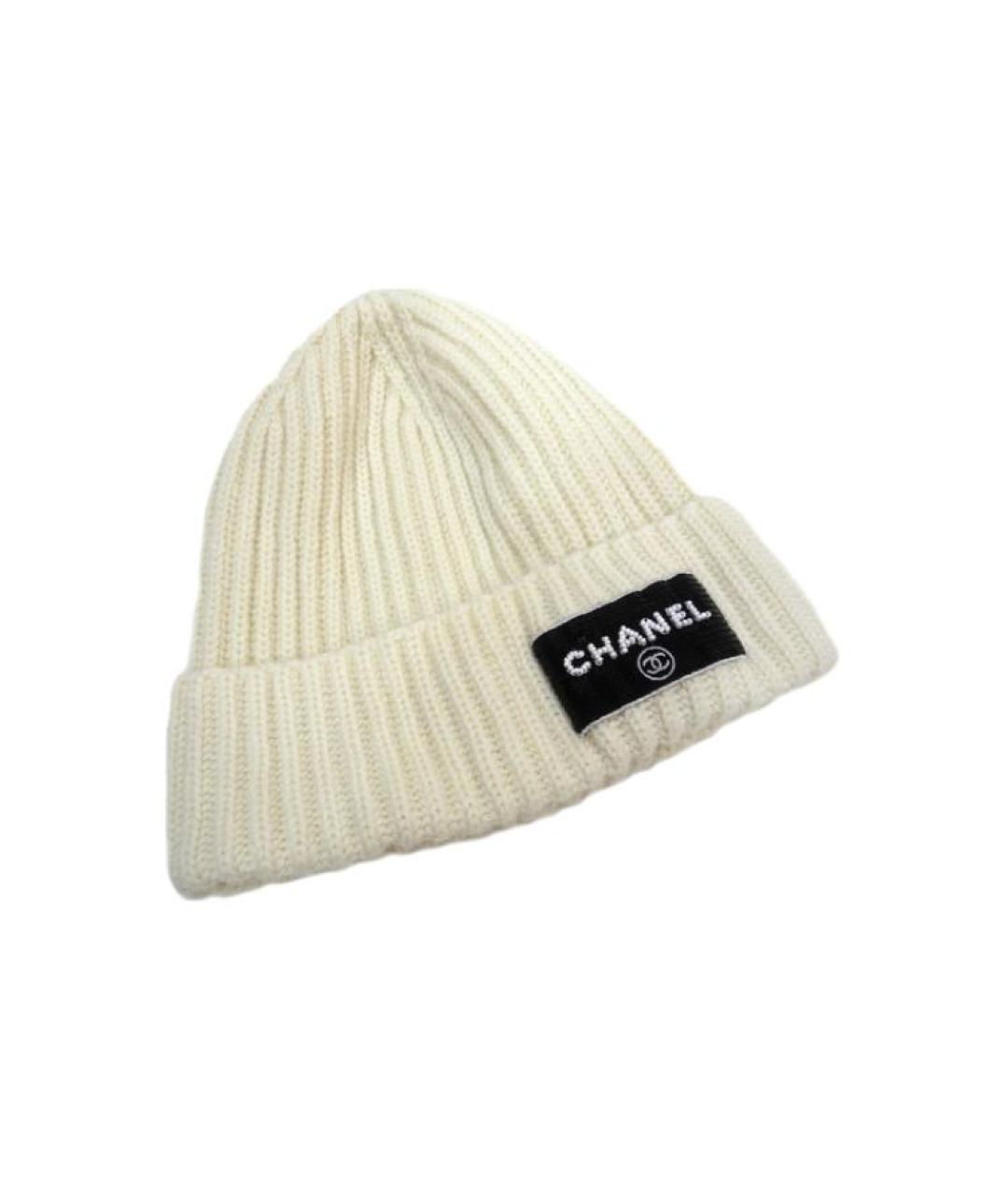 CHANEL Белая кашемировая шапка, фото 2