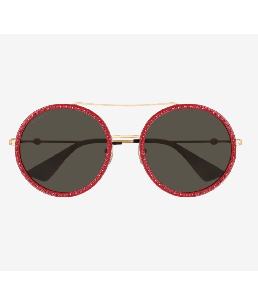 GUCCI Золотые металлические солнцезащитные очки, фото 2