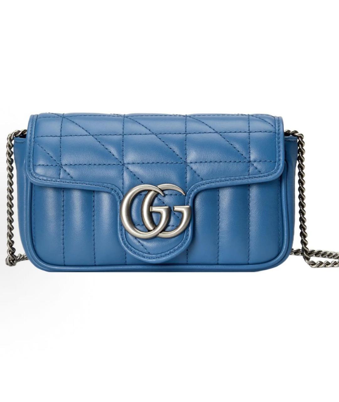 GUCCI Синяя кожаная сумка через плечо, фото 4