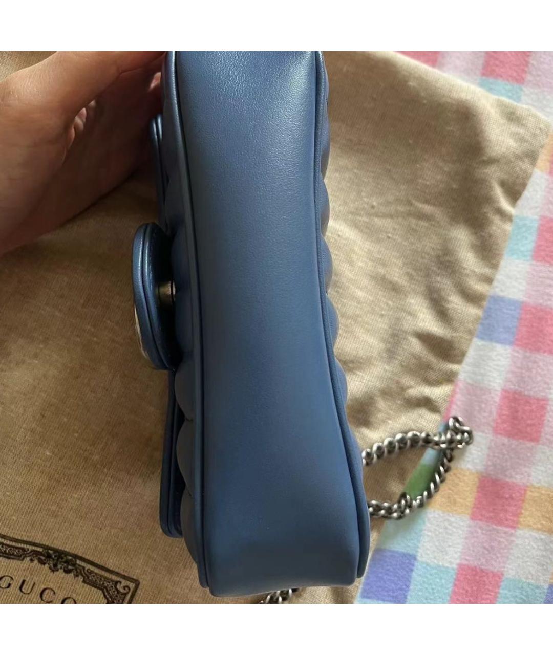 GUCCI Синяя кожаная сумка через плечо, фото 3
