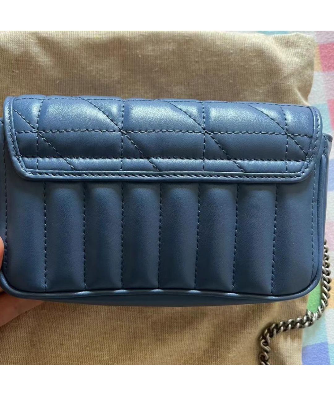 GUCCI Синяя кожаная сумка через плечо, фото 2