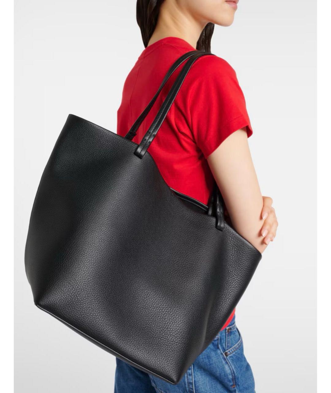THE ROW Черная кожаная сумка тоут, фото 3