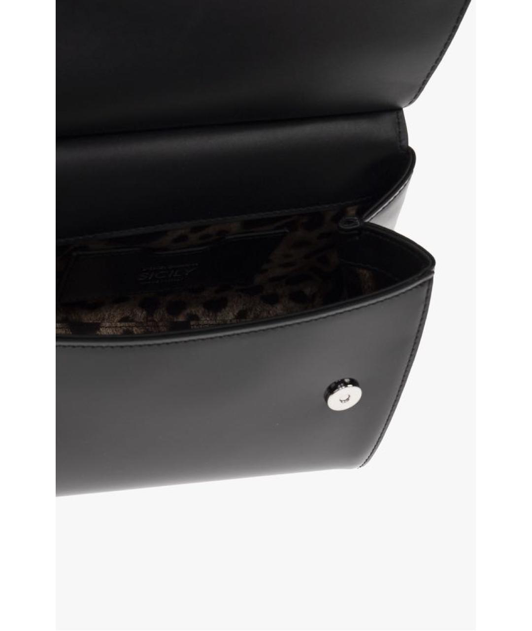 DOLCE&GABBANA Черная сумка с короткими ручками из лакированной кожи, фото 4
