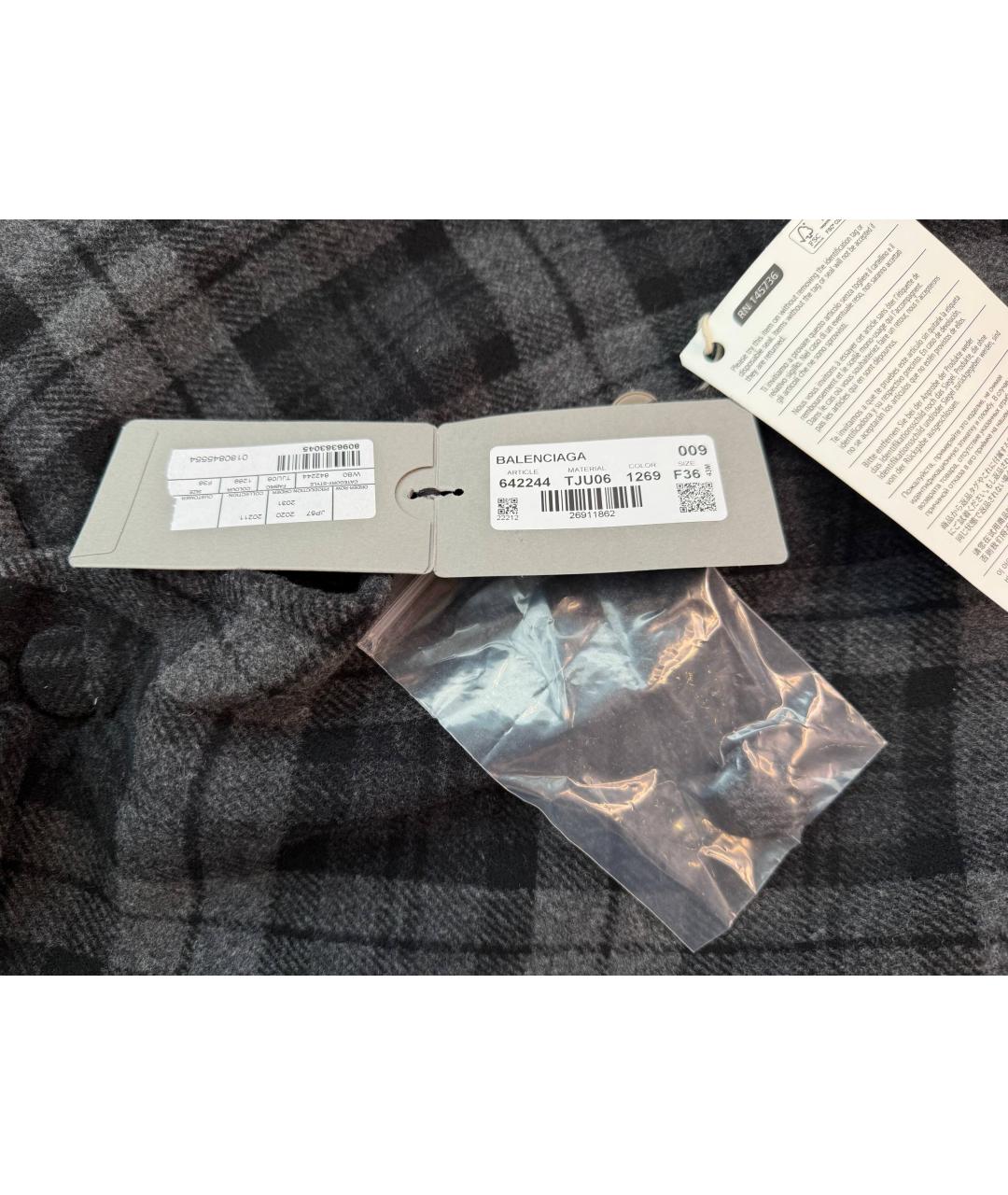 BALENCIAGA Черное шерстяное пальто, фото 8