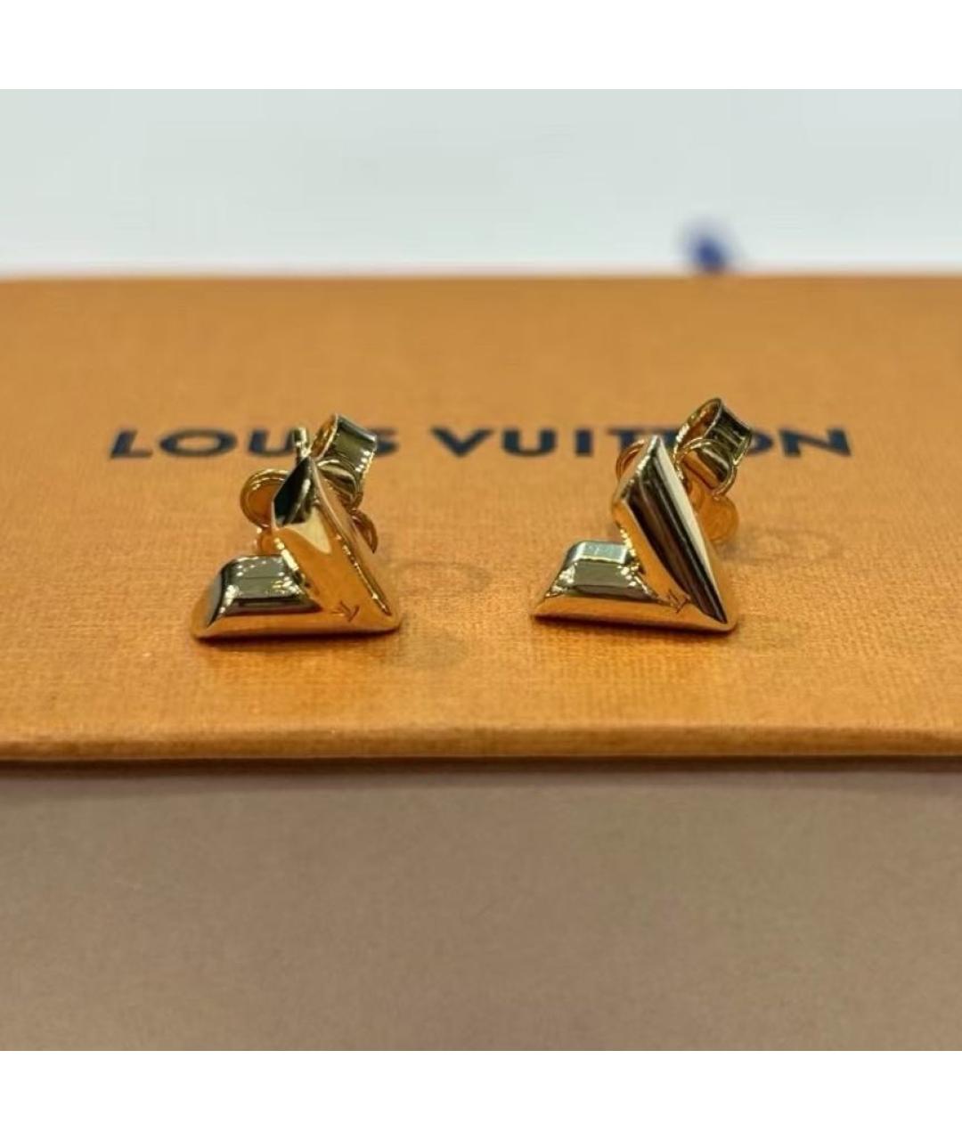 LOUIS VUITTON Золотые позолоченные серьги, фото 3