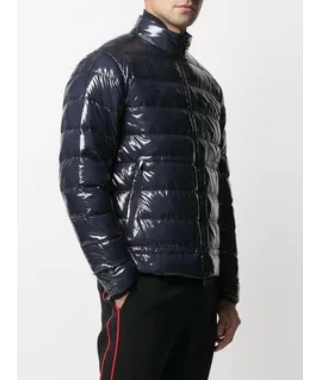 MONCLER Темно-синий полиамидовый пуховик, фото 4