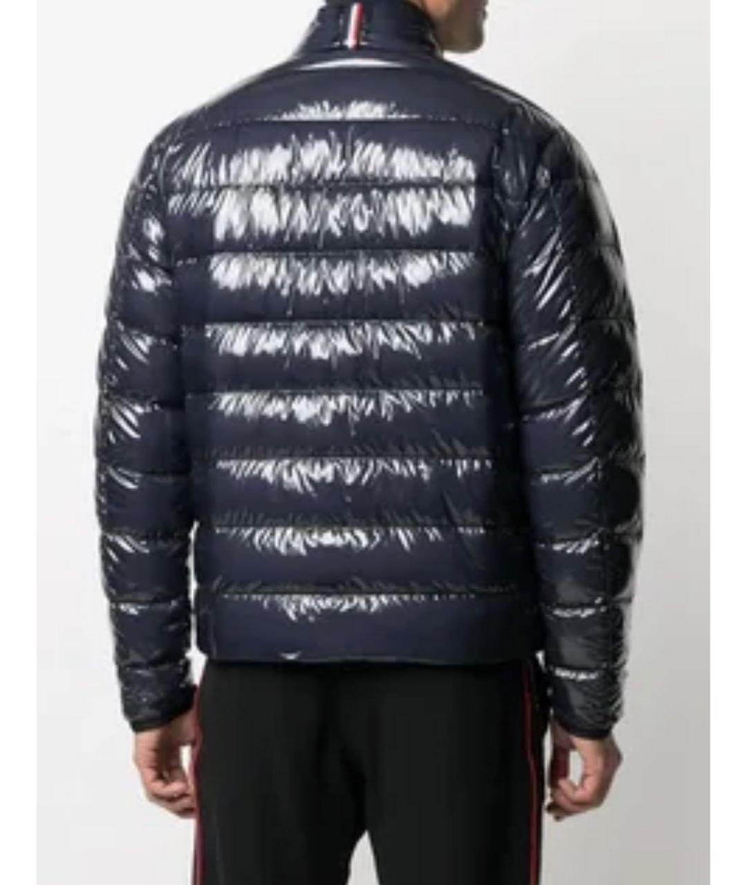 MONCLER Темно-синий полиамидовый пуховик, фото 2