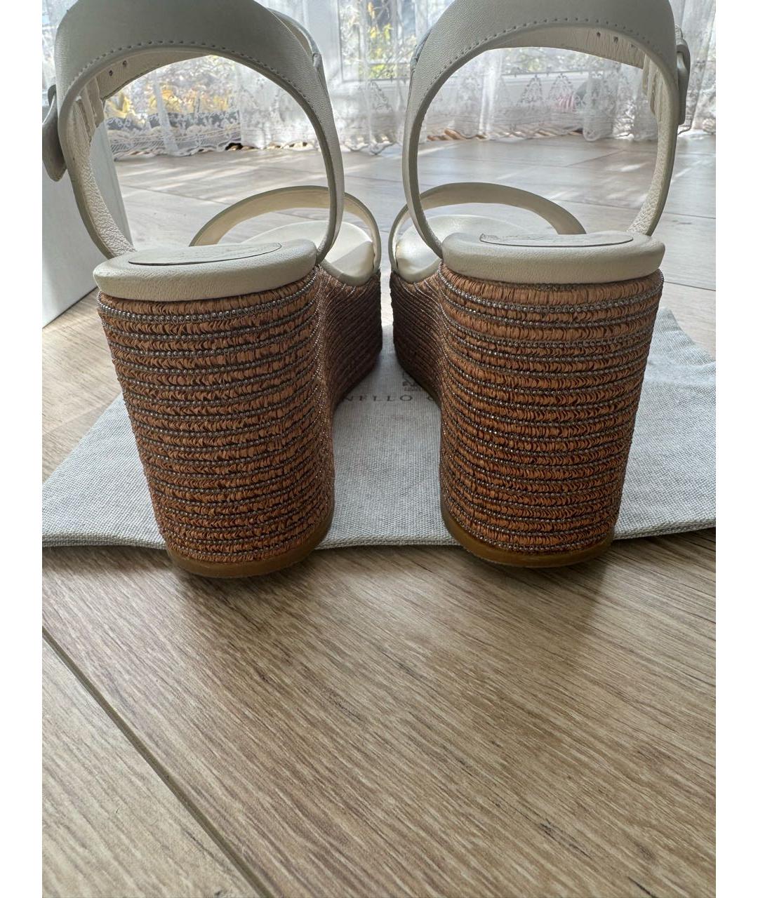 BRUNELLO CUCINELLI Бежевые кожаные эспадрильи, фото 4