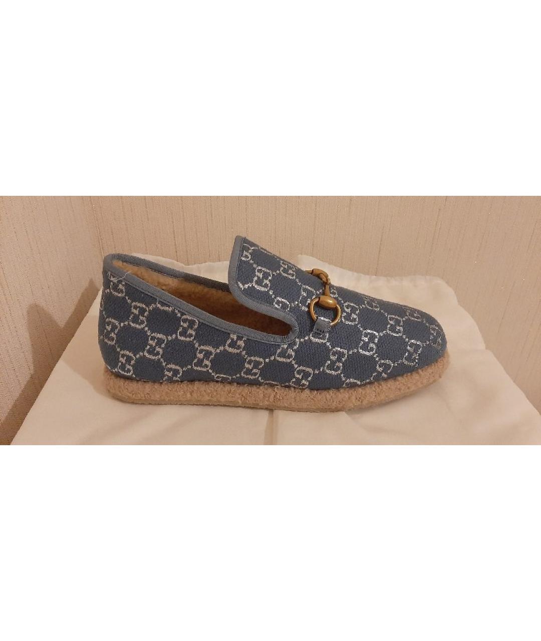 GUCCI Голубые текстильные эспадрильи, фото 8