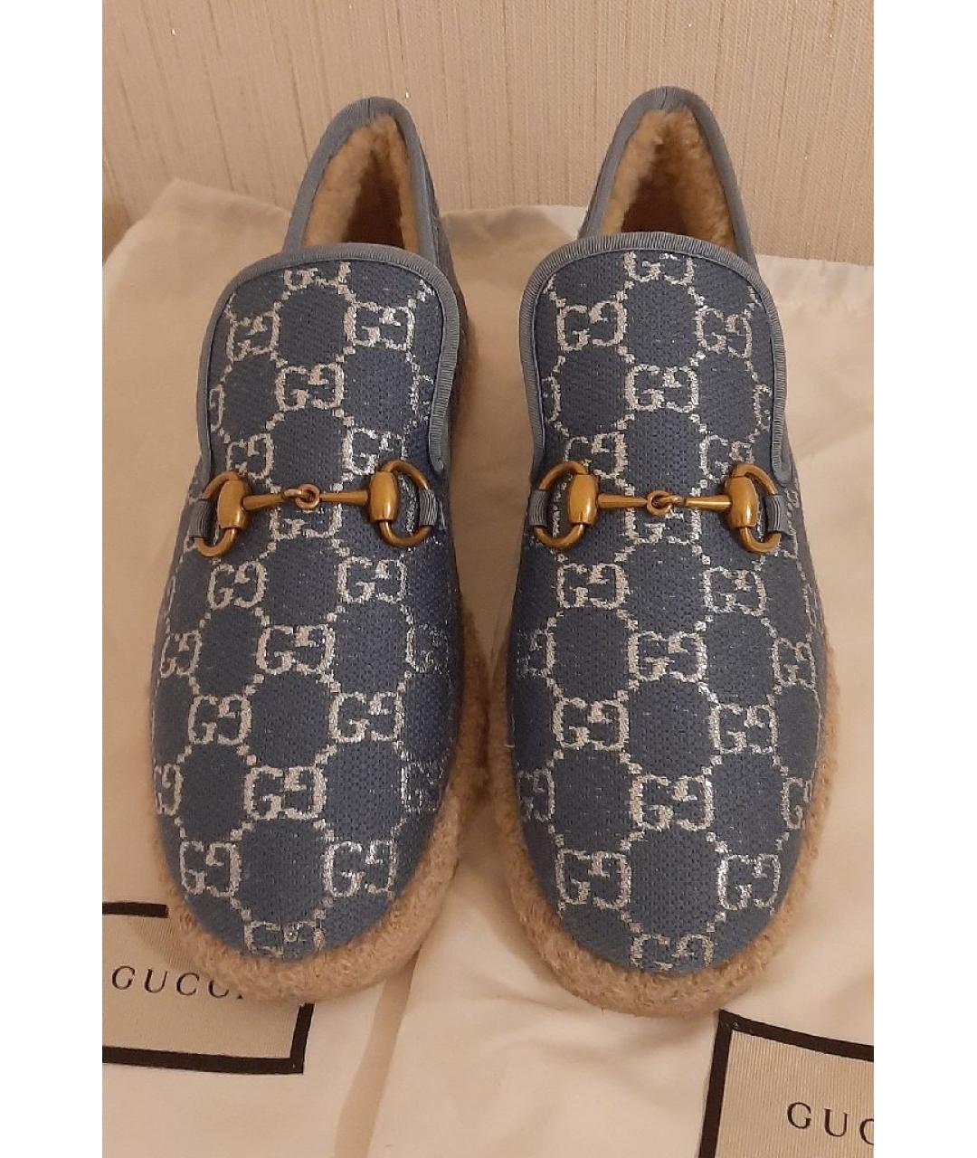 GUCCI Голубые текстильные эспадрильи, фото 2