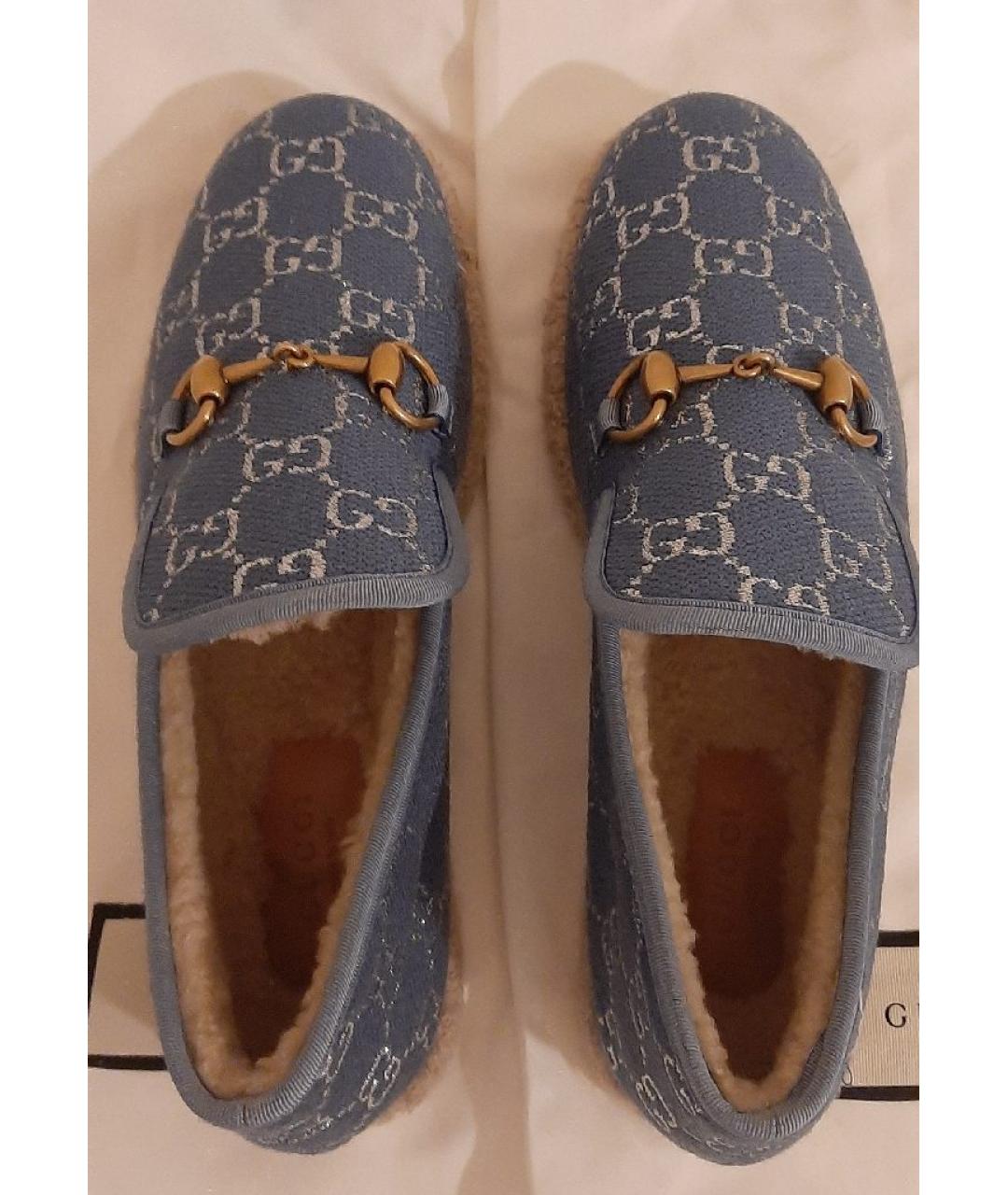 GUCCI Голубые текстильные эспадрильи, фото 3