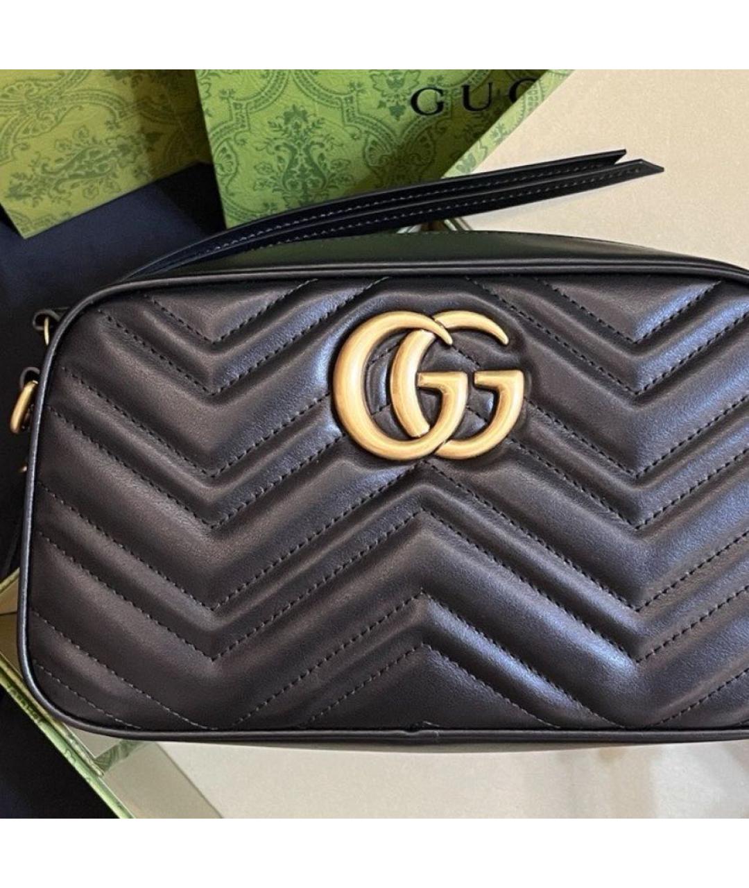 GUCCI Черная кожаная сумка через плечо, фото 2