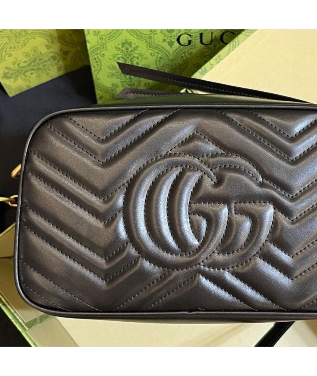 GUCCI Черная кожаная сумка через плечо, фото 3