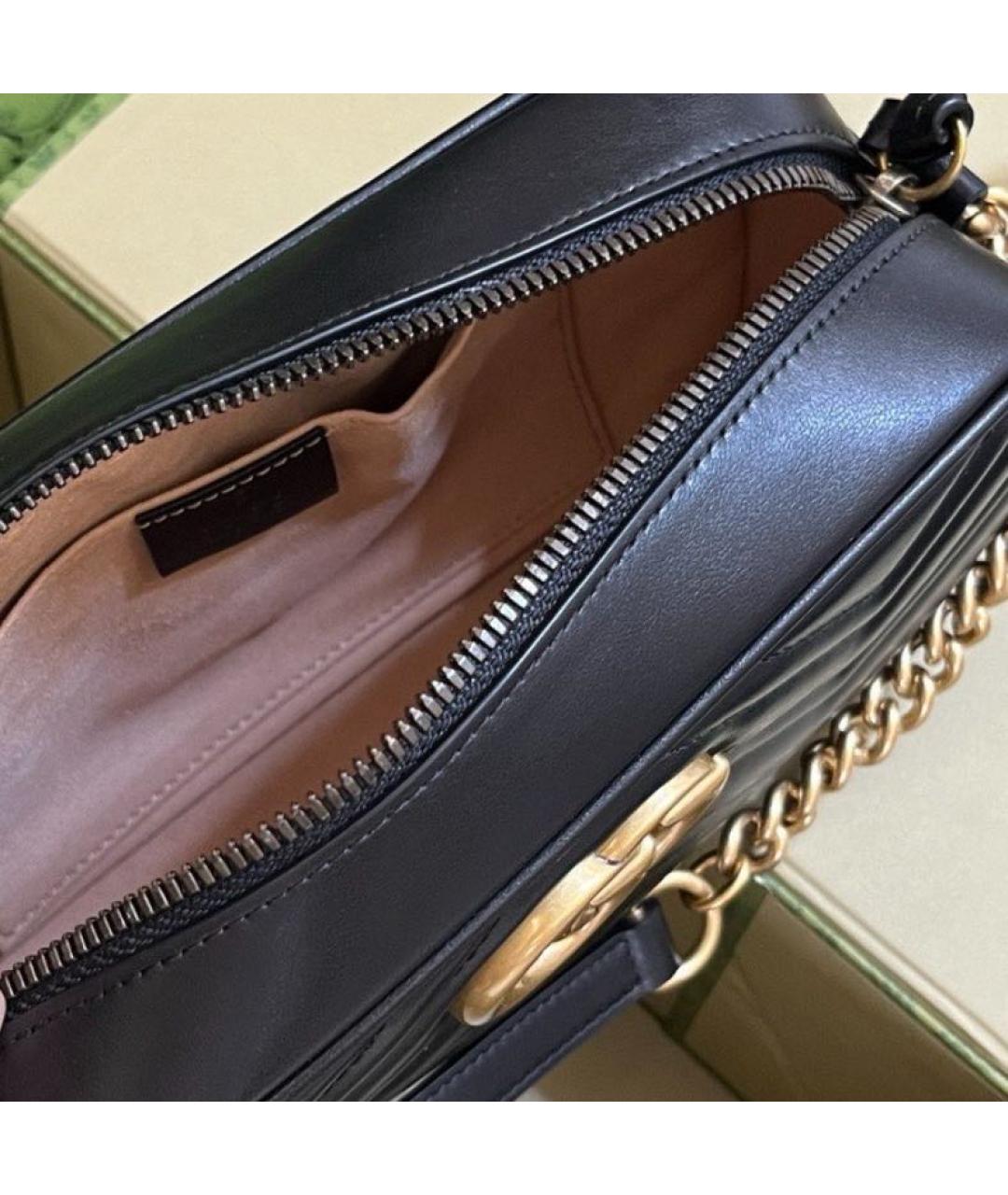 GUCCI Черная кожаная сумка через плечо, фото 4