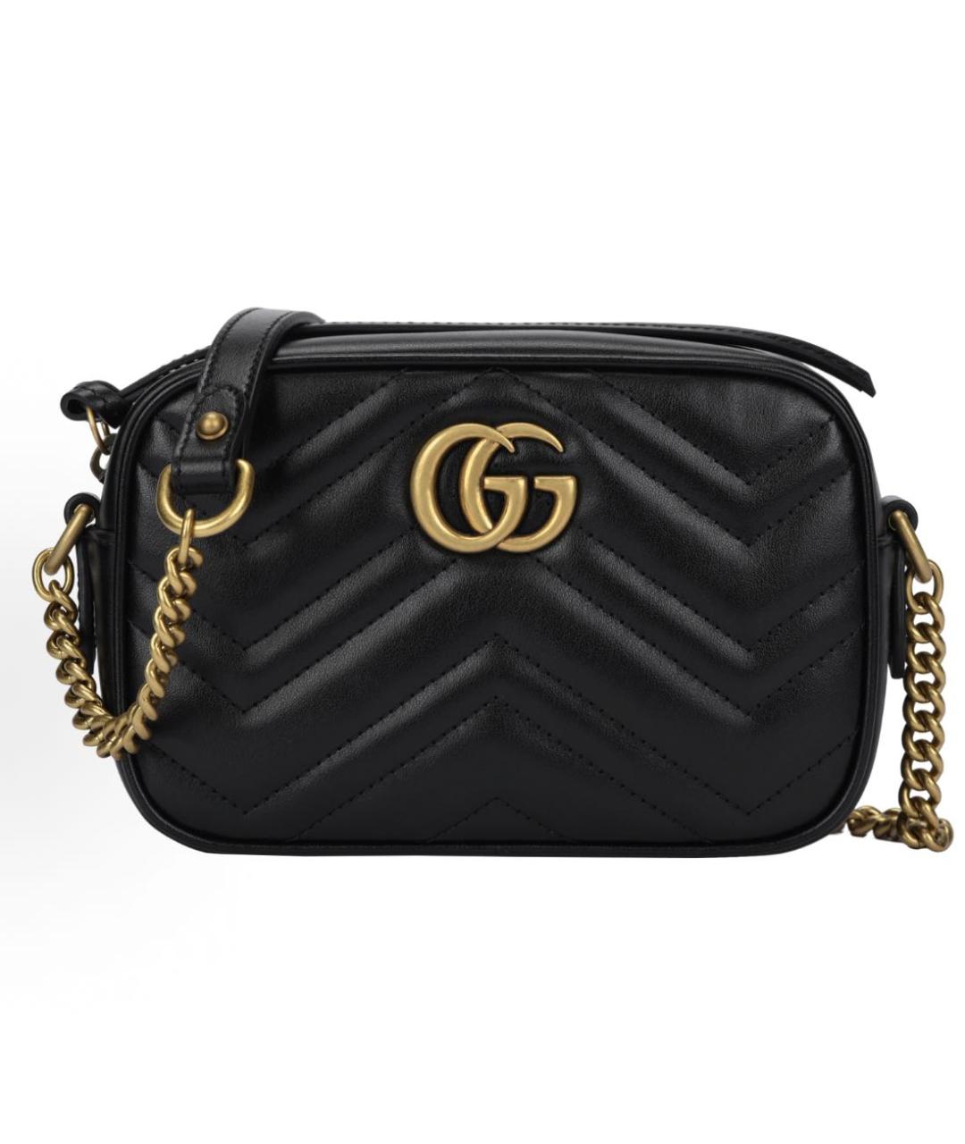 GUCCI Черная кожаная сумка через плечо, фото 5