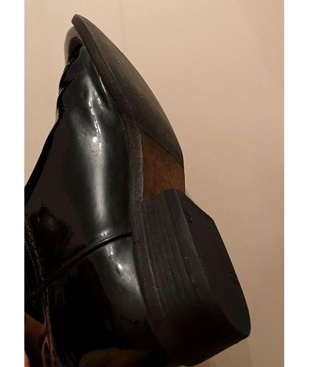 CHANEL Черные полусапоги из лакированной кожи, фото 5