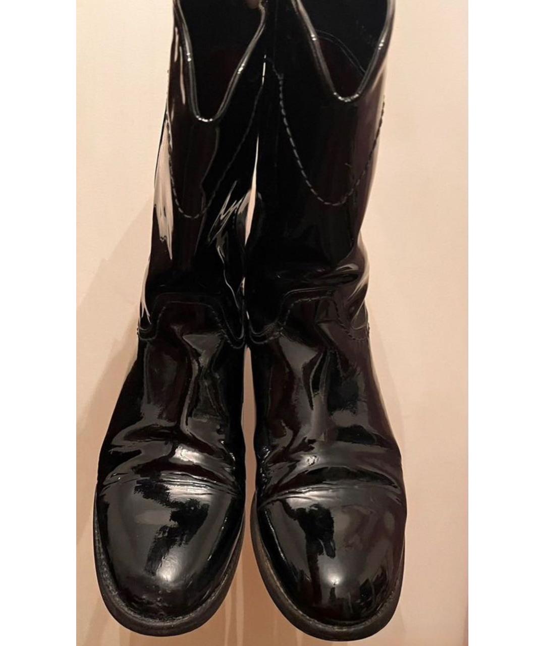CHANEL Черные полусапоги из лакированной кожи, фото 7