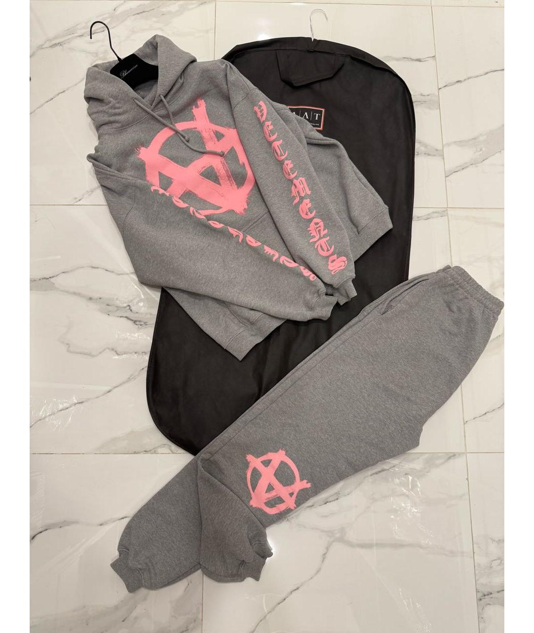 VETEMENTS Серые хлопковые прямые брюки, фото 5