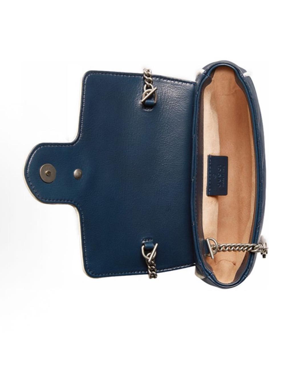 GUCCI Темно-синяя кожаная сумка через плечо, фото 4