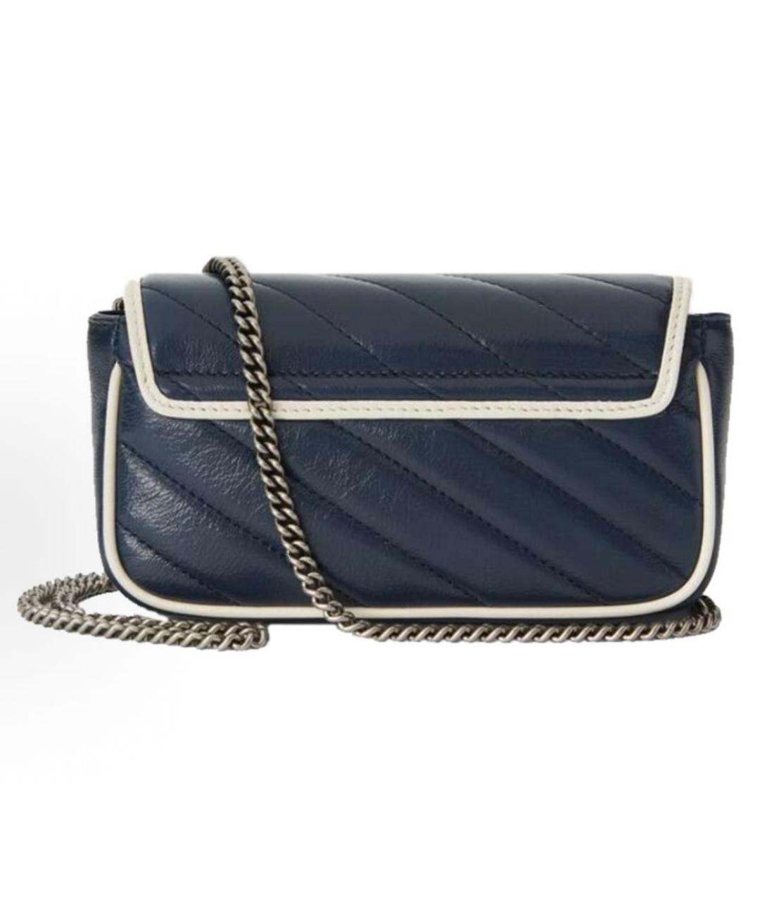 GUCCI Темно-синяя кожаная сумка через плечо, фото 3