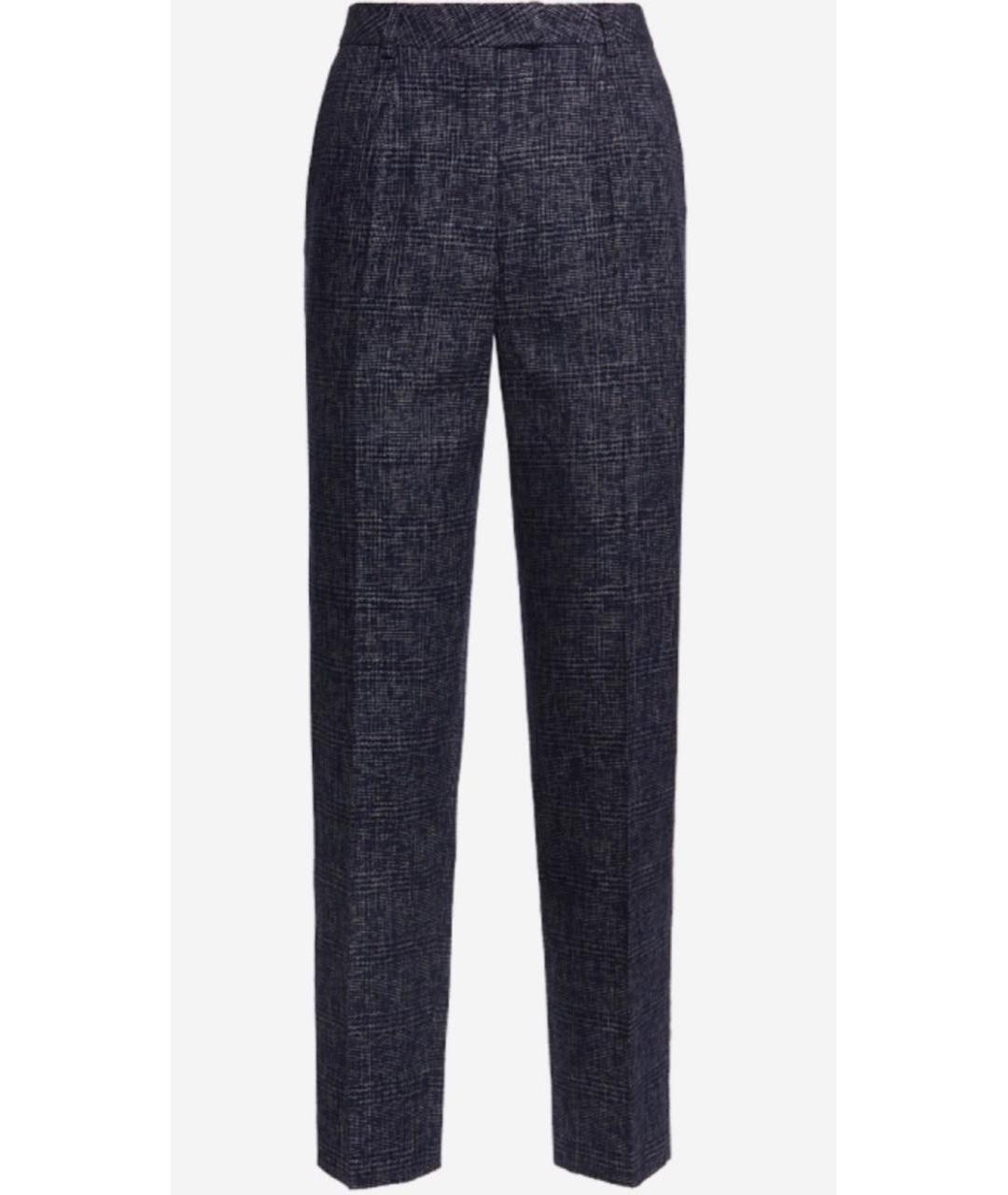 ESCADA Синие хлопко-эластановые прямые брюки, фото 3