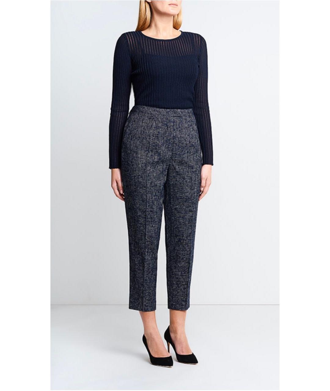 ESCADA Синие хлопко-эластановые прямые брюки, фото 2