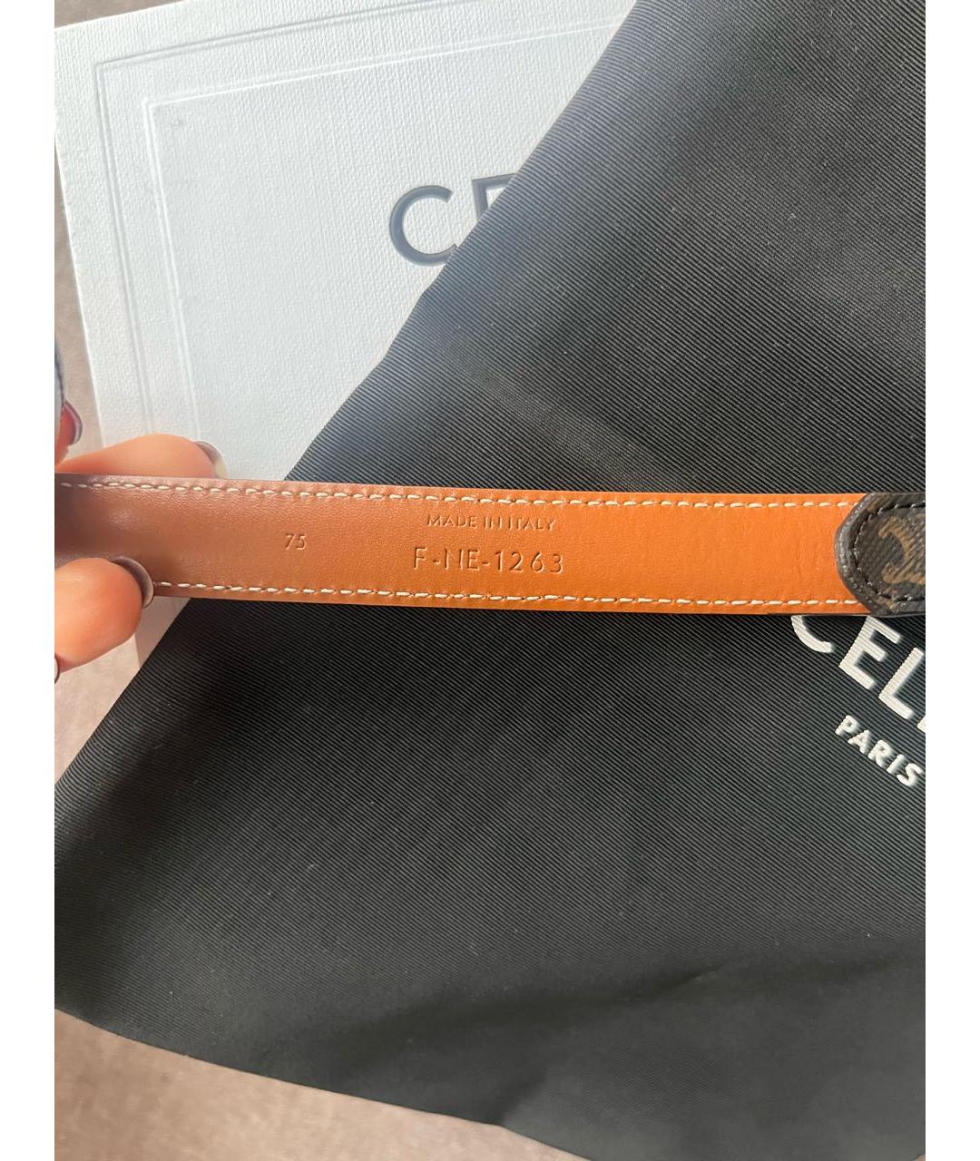 CELINE Коричневый ремень, фото 3