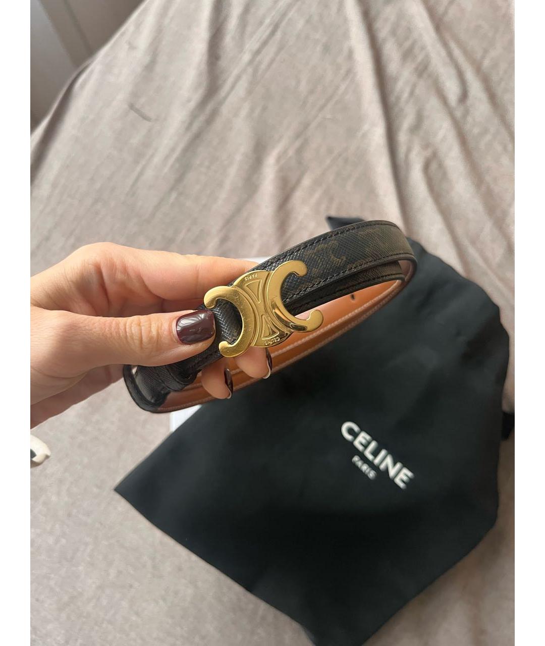 CELINE Коричневый ремень, фото 9