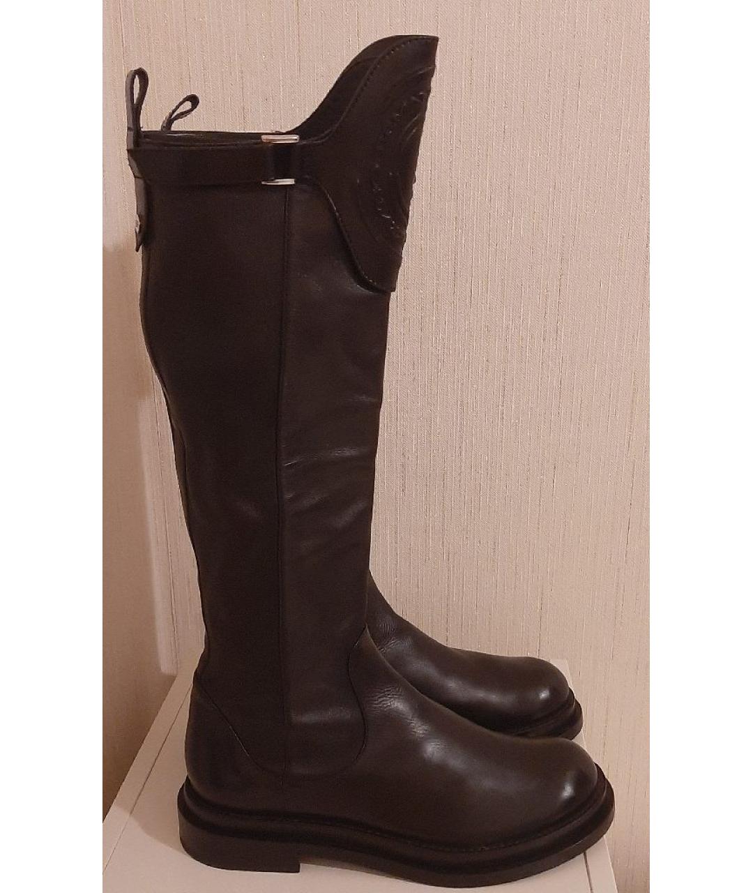 ERMANNO SCERVINO Черные кожаные сапоги, фото 10