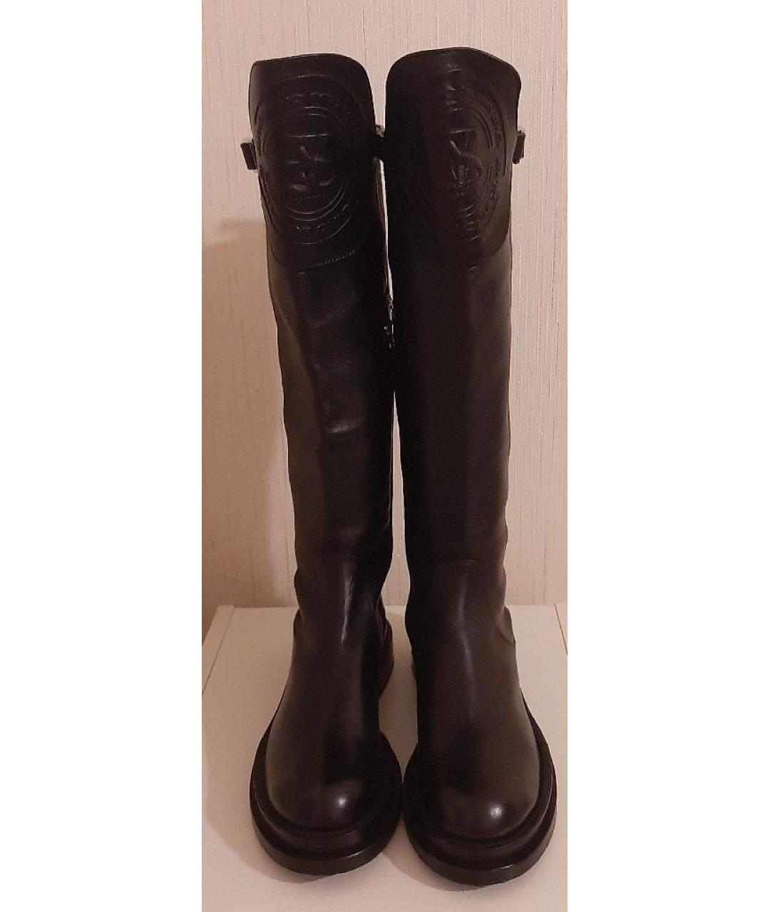 ERMANNO SCERVINO Черные кожаные сапоги, фото 2