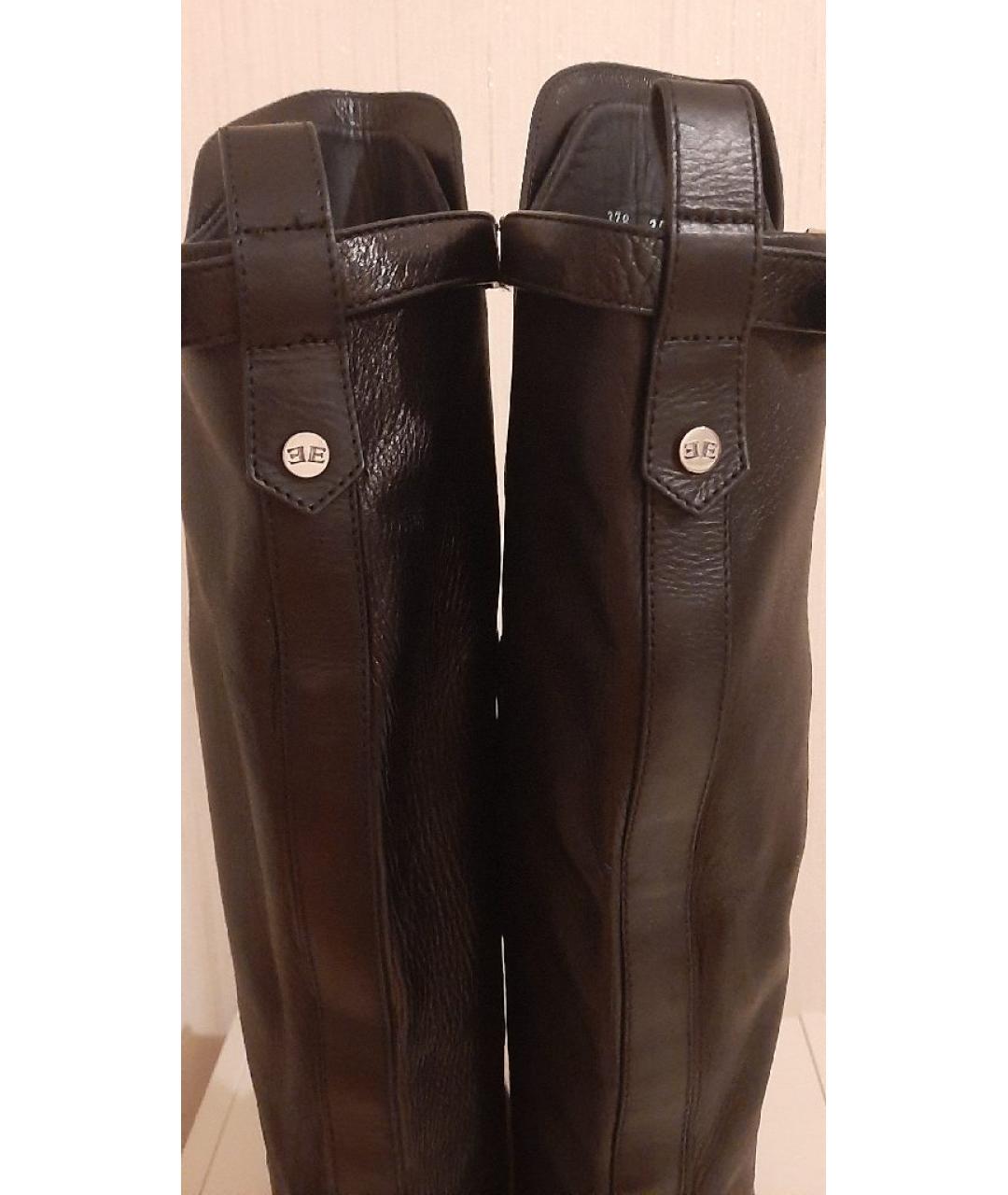 ERMANNO SCERVINO Черные кожаные сапоги, фото 5