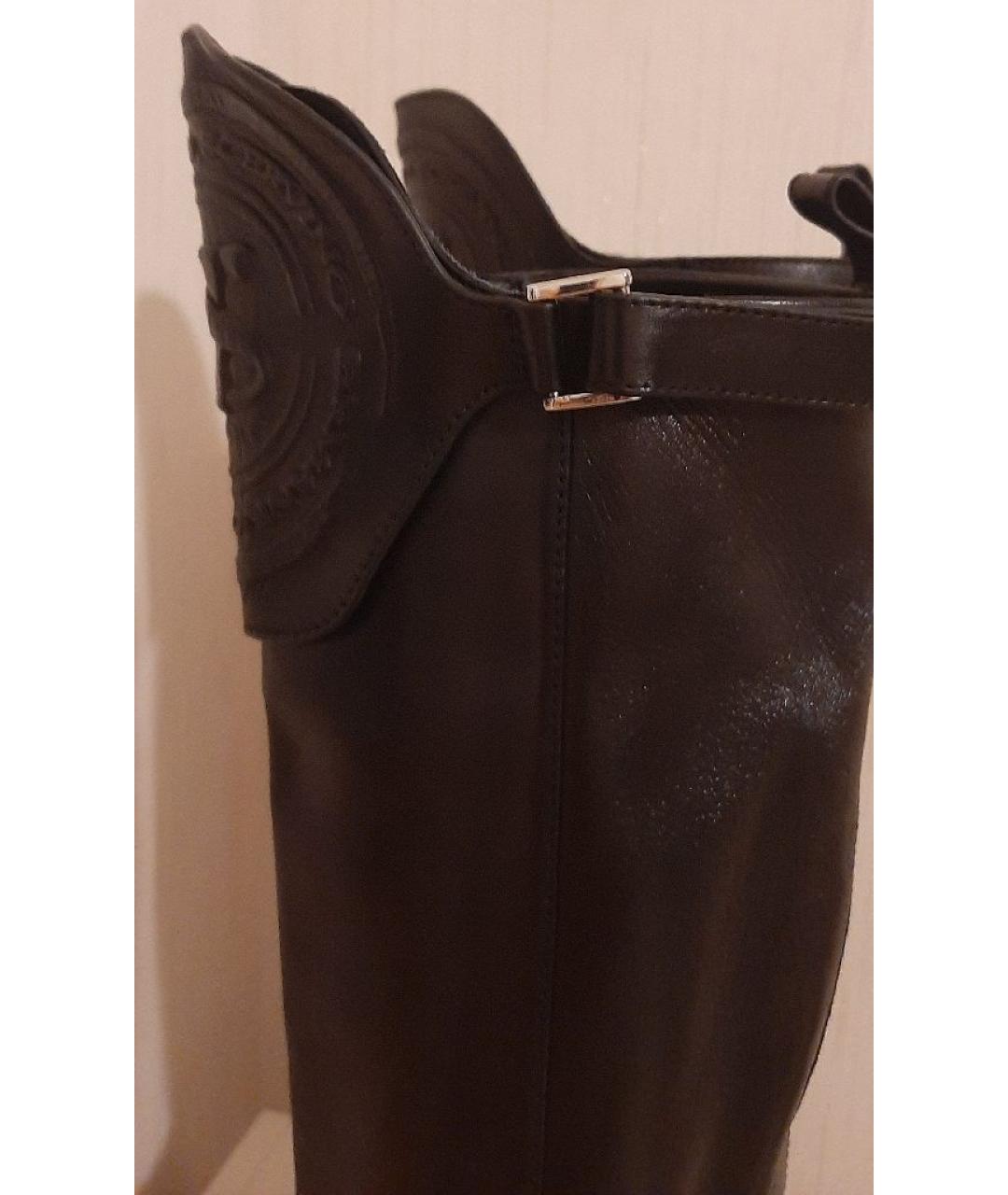 ERMANNO SCERVINO Черные кожаные сапоги, фото 7