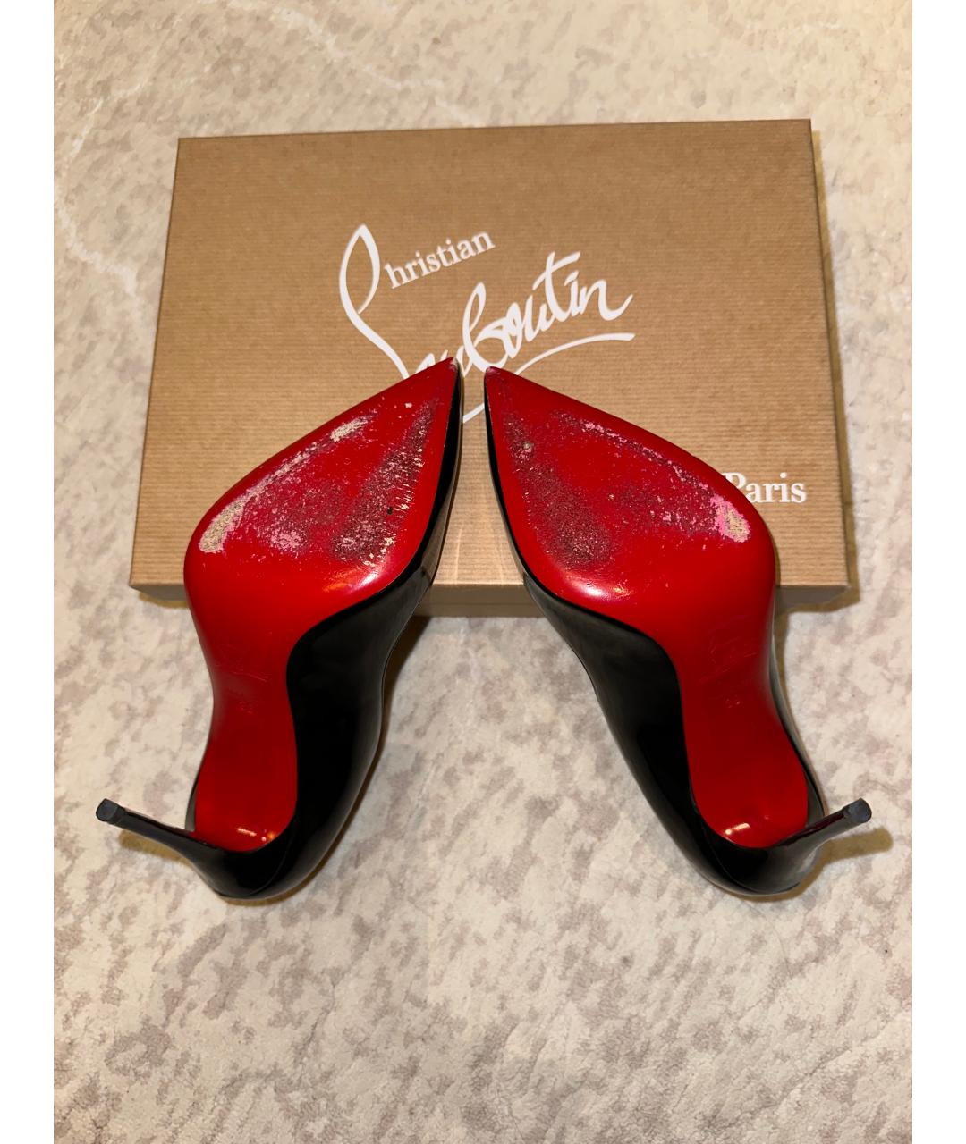 CHRISTIAN LOUBOUTIN Черные туфли из лакированной кожи, фото 4