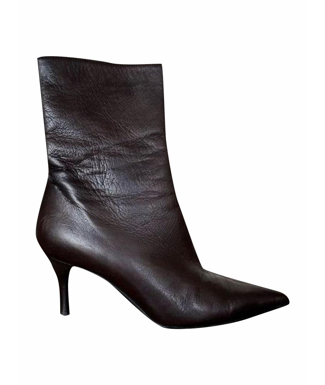 GUCCI Бордовые кожаные ботинки, фото 1