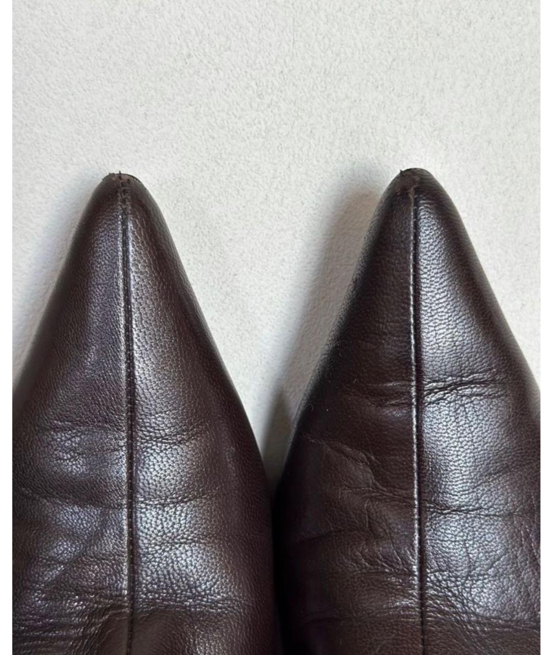 GUCCI Бордовые кожаные ботинки, фото 5