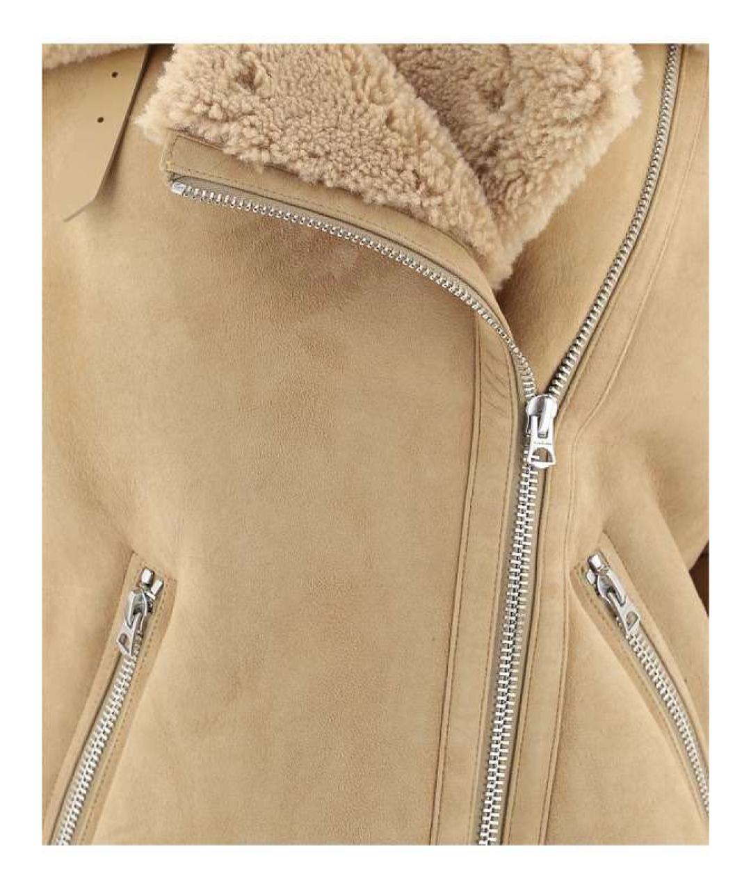 ACNE STUDIOS Бежевая шерстяная дубленка, фото 4