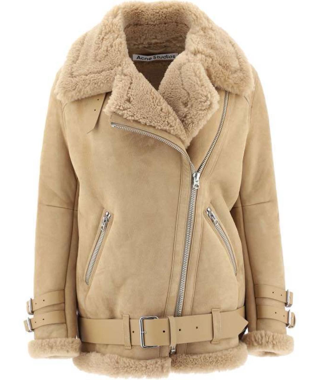 ACNE STUDIOS Бежевая шерстяная дубленка, фото 1