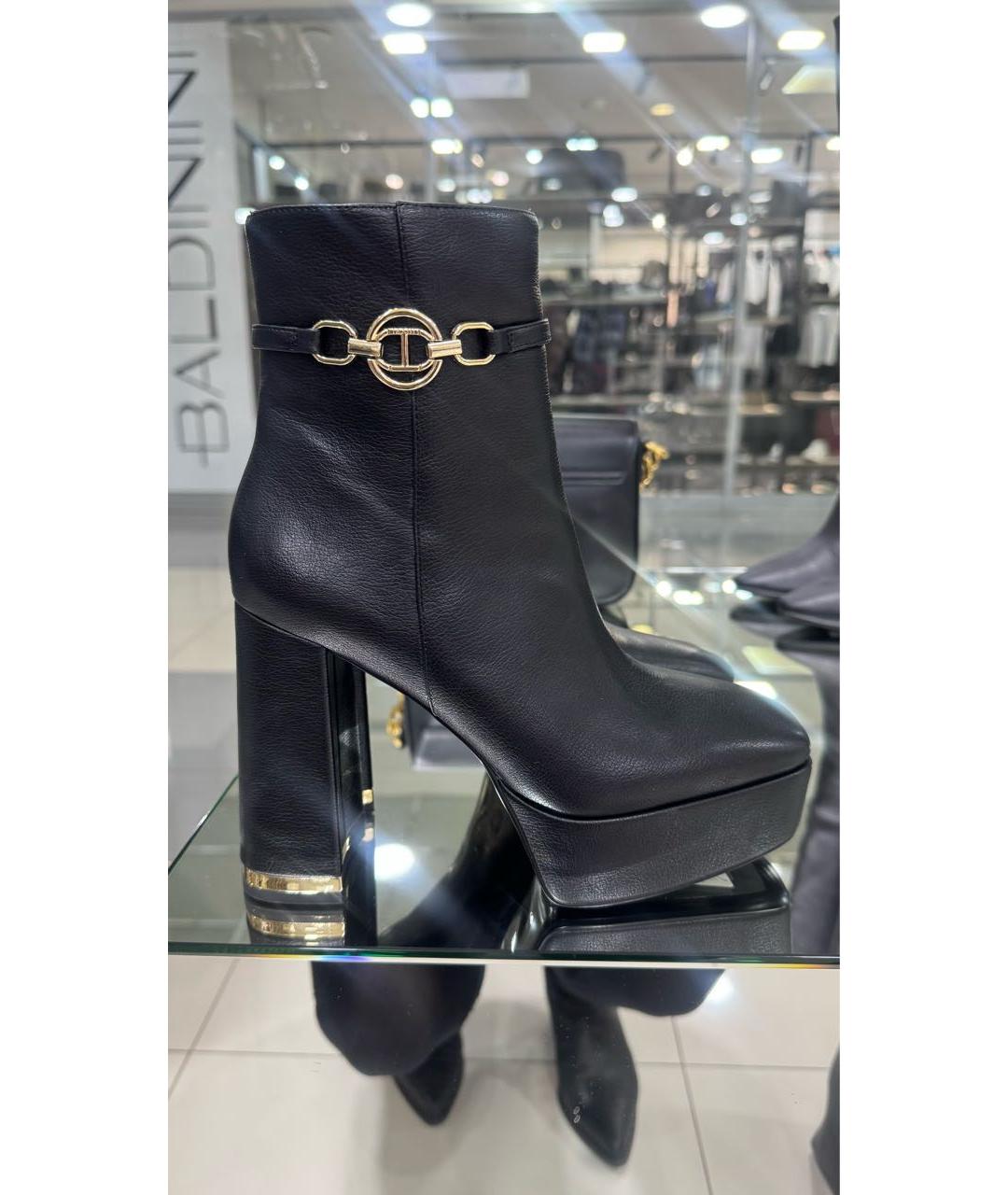 TWIN-SET Черные кожаные ботильоны, фото 4