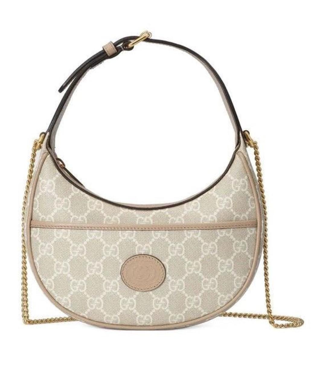 GUCCI Бежевая кожаная сумка через плечо, фото 8