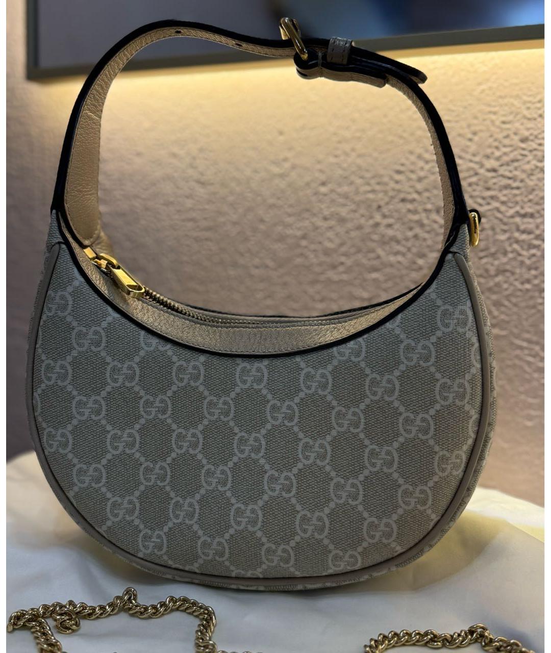 GUCCI Бежевая кожаная сумка через плечо, фото 3