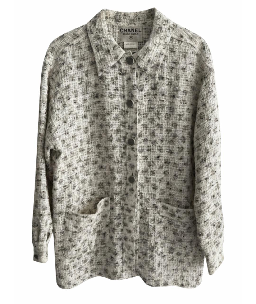 CHANEL Бежевый вискозный жакет/пиджак, фото 1