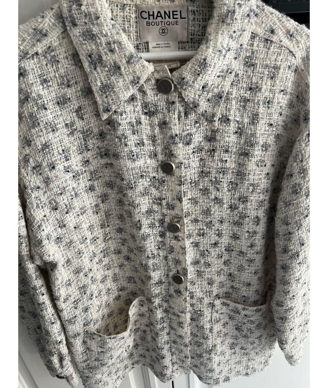 CHANEL Бежевый вискозный жакет/пиджак, фото 3