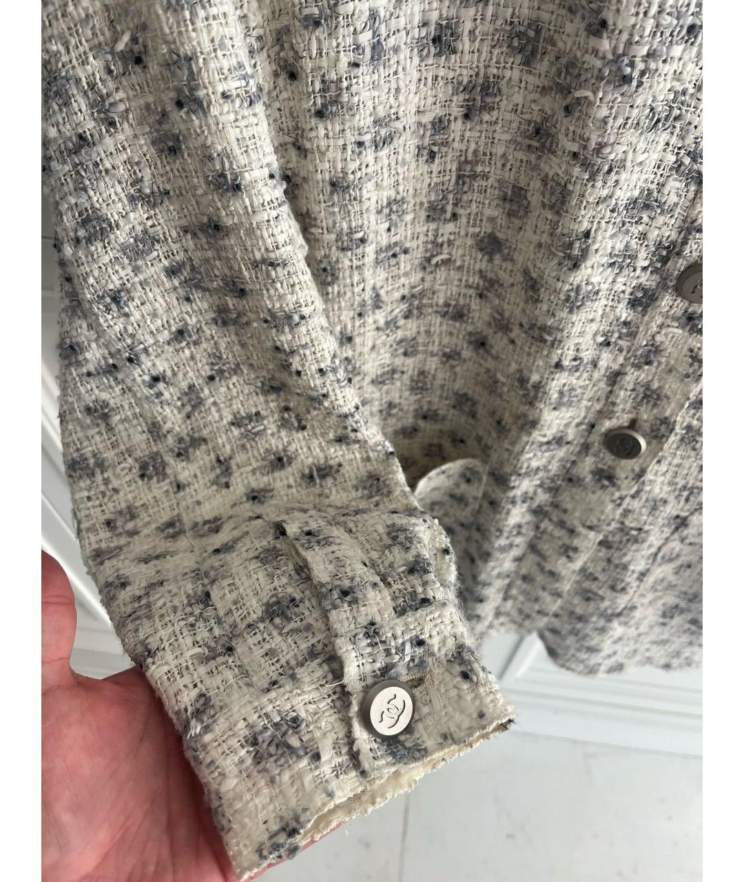 CHANEL Бежевый вискозный жакет/пиджак, фото 4