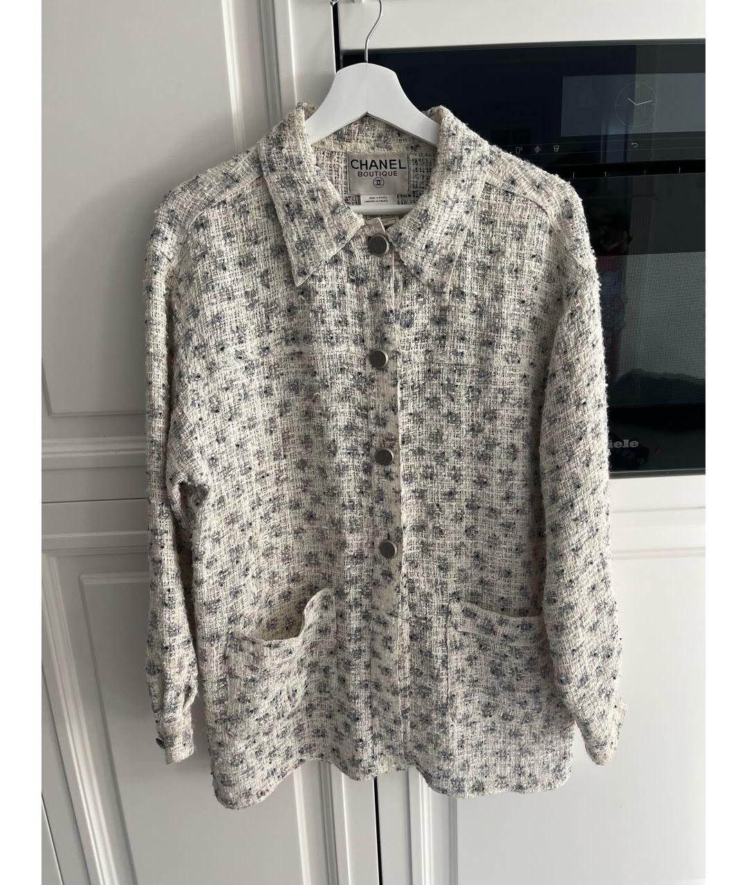 CHANEL Бежевый вискозный жакет/пиджак, фото 6