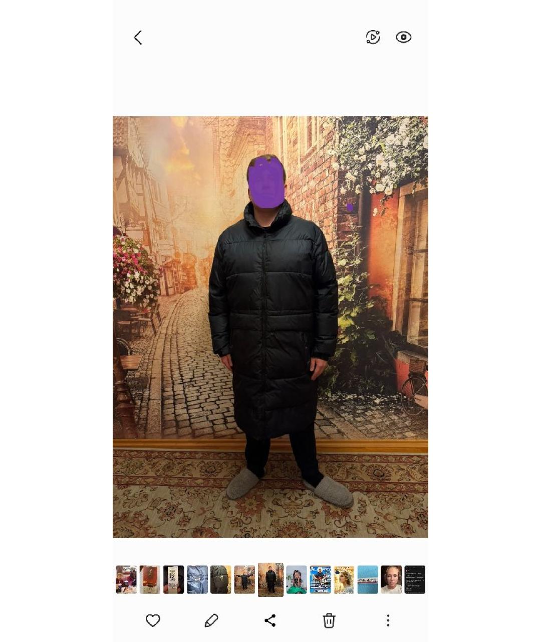 EMPORIO ARMANI Темно-синий полиэстеровый пуховик, фото 8