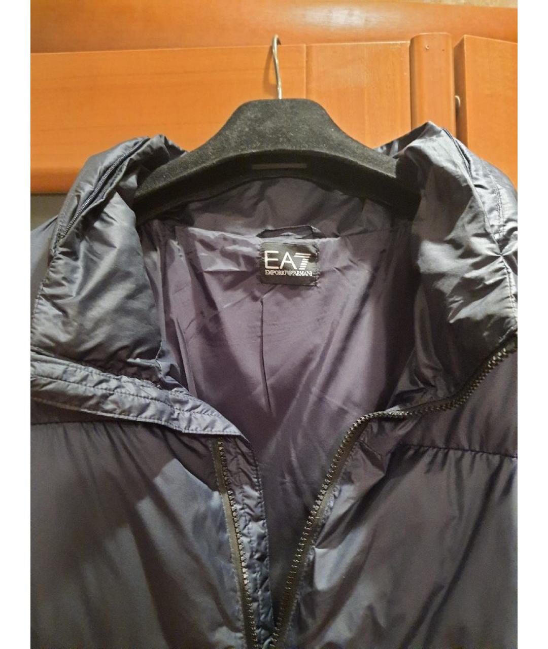 EMPORIO ARMANI Темно-синий полиэстеровый пуховик, фото 3