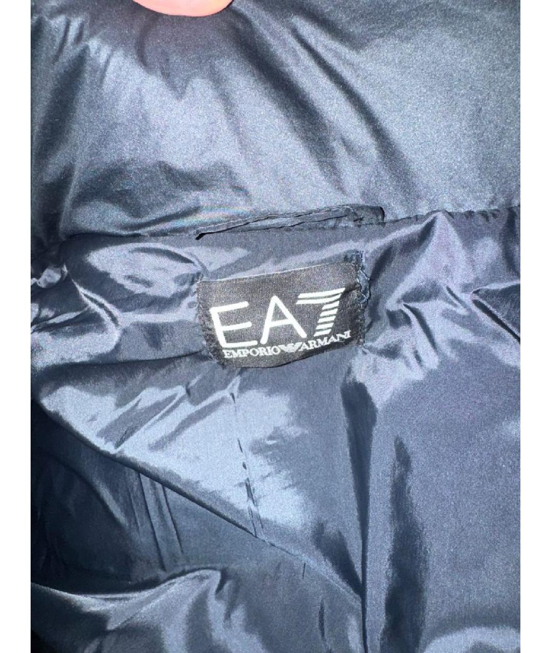 EMPORIO ARMANI Темно-синий полиэстеровый пуховик, фото 6