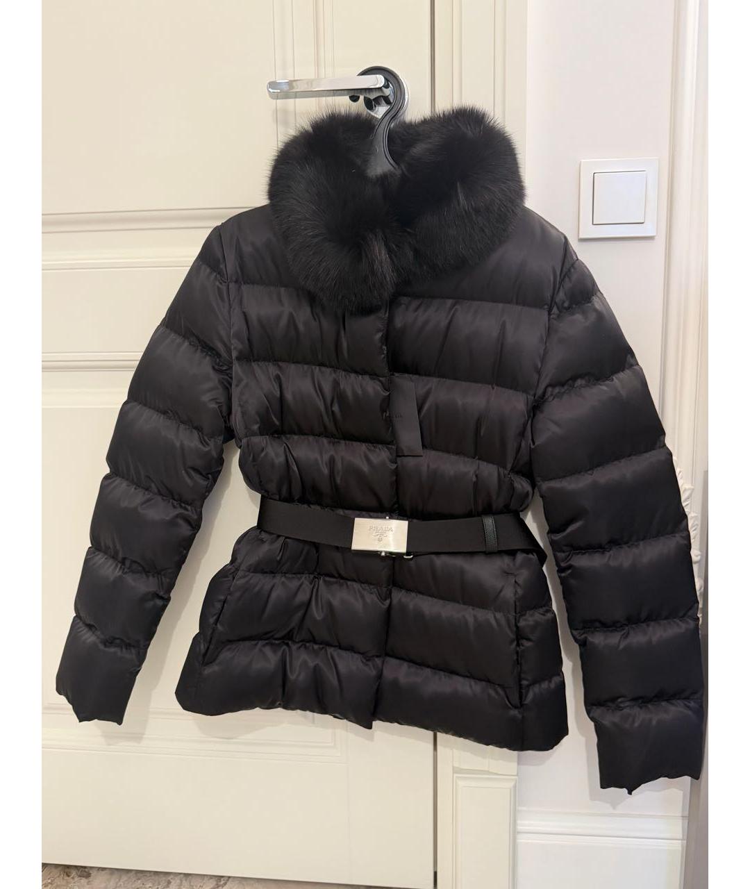 PRADA Черный полиэстеровый пуховик, фото 6