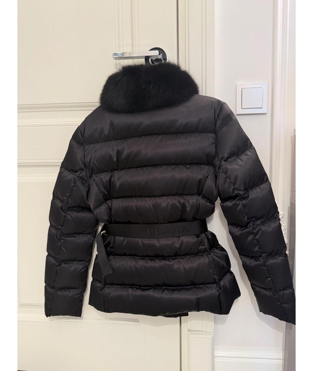 PRADA Черный полиэстеровый пуховик, фото 2