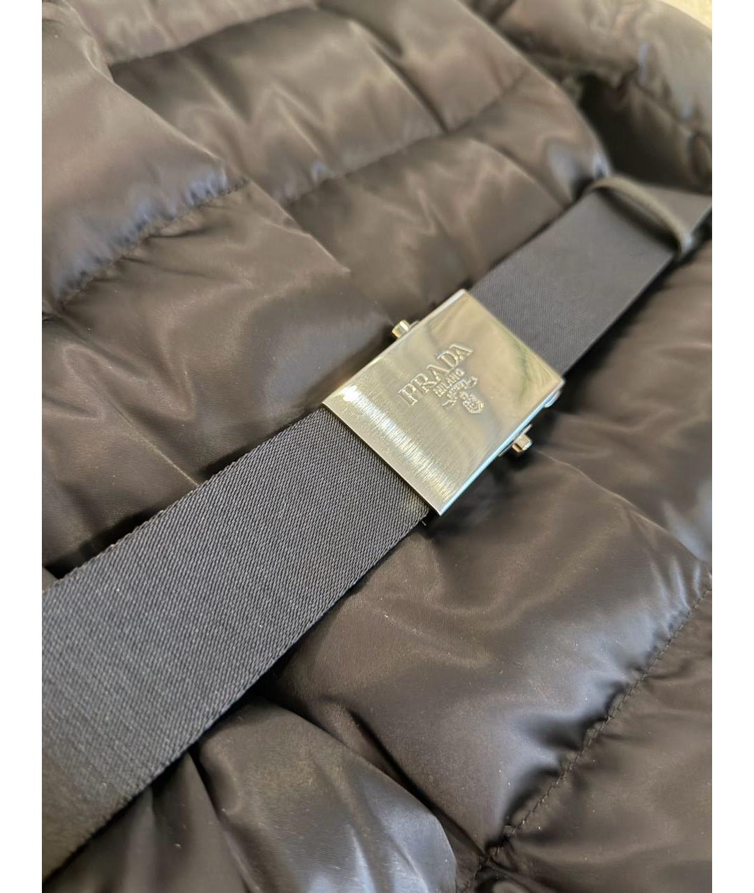 PRADA Черный полиэстеровый пуховик, фото 4